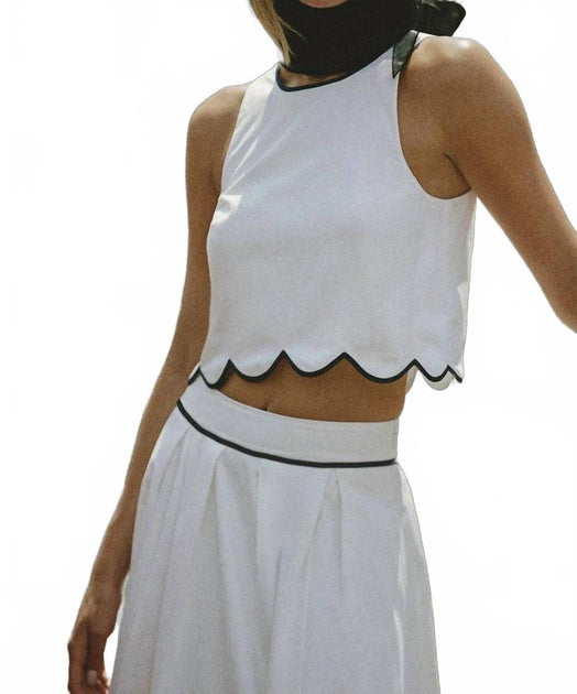 French Connection Alexis Scallop Top White Medium 4
