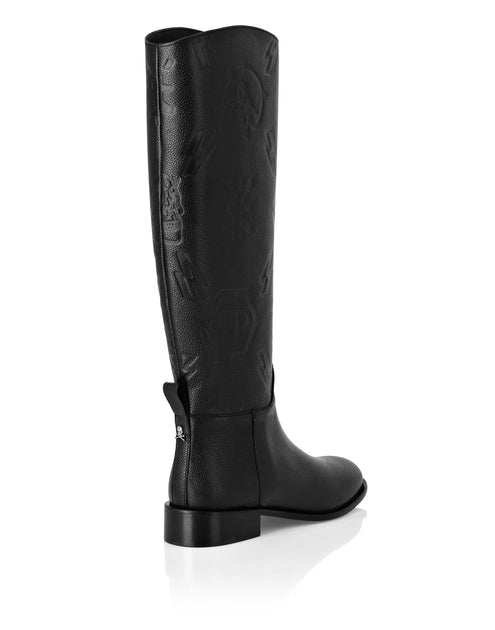 Philipp Plein Leather Mid Boots Black EU 41 4
