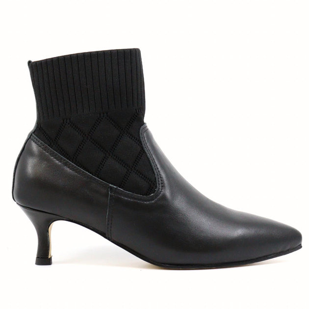 ALL BLACK Sock Ankle Boot Kitten Heel Black EU 42 3