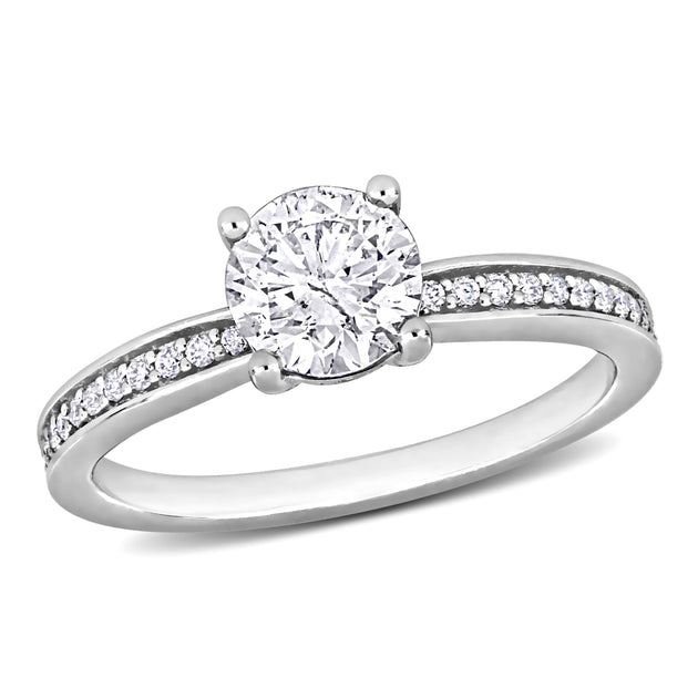 Mimi & Max Solitaire Ring White Gold US 5 2