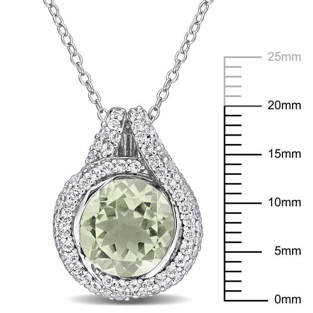 Mimi & Max Prasiolite Topaz Pendant Sterling Silver Blue 17in 4