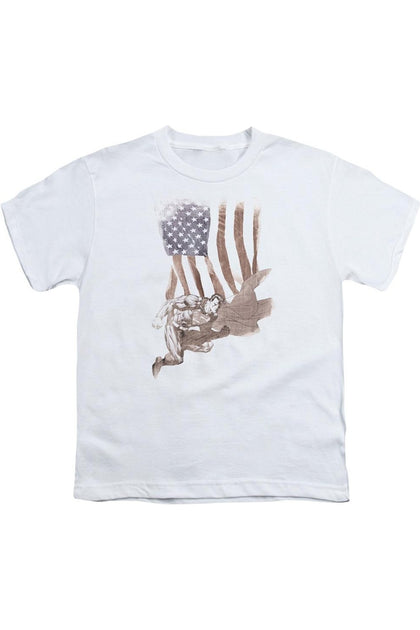 Gildan Superman Super American Short Sleeve Youth Tee White Small 2