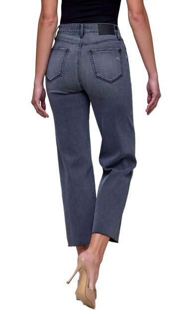 HIDDEN High Rise Cropped Straight Jeans Blau 25 3