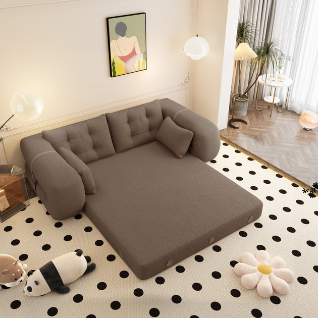 Streamdale Human Dog Bed Foldable Sofa Bed Brown 78.7in 2