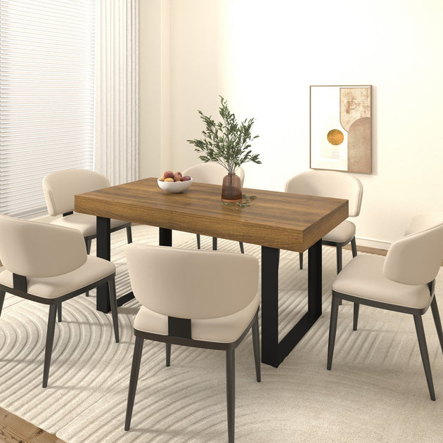 Maison Boucle Modern Rectangular Extendable Dining Table | ShopSimon