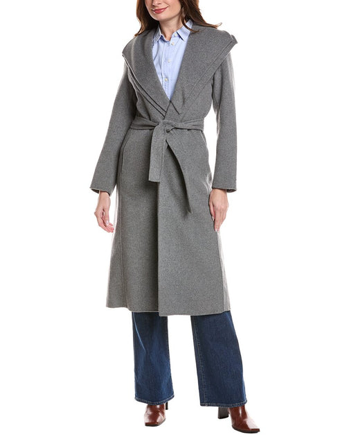 Tahari Elliot Wool-Blend Wrap Coat Grey XSmall 2