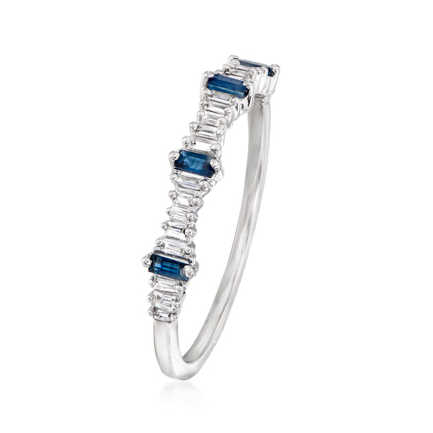 Ross-Simons Diamond Sapphire Stackable Ring Blue US 5 4