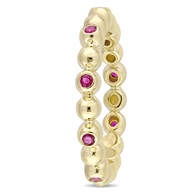 Mimi & Max Ruby Eternity Ring 14k Yellow Gold US 6.5 3