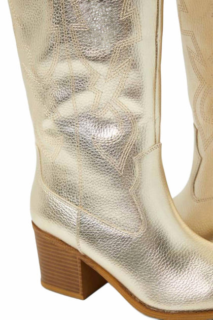 Dirty Laundry Upwind Knee High Boots Gold US 6.5 4