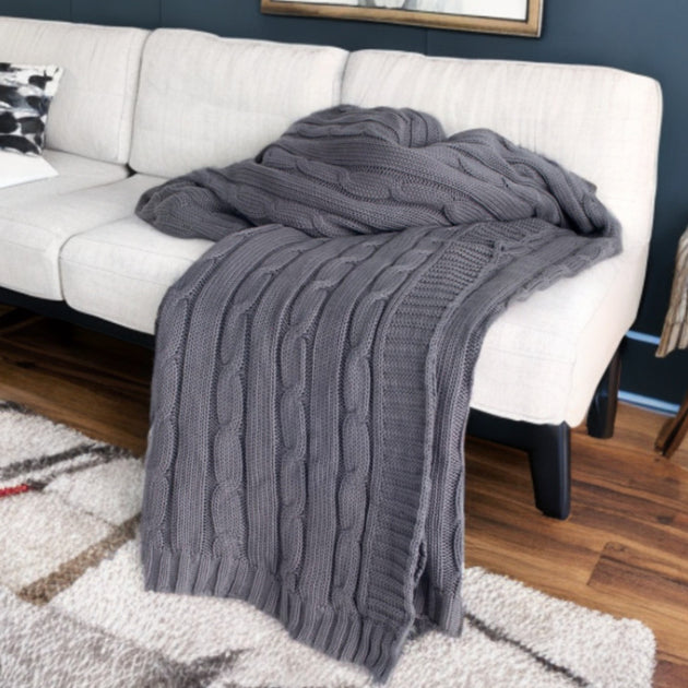 Hivvago Throw Blanket Light Gray 2