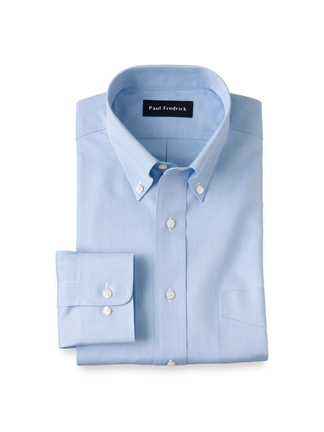 Paul Fredrick Pinpoint Dress Shirt Blue US 15.5 35/36 2