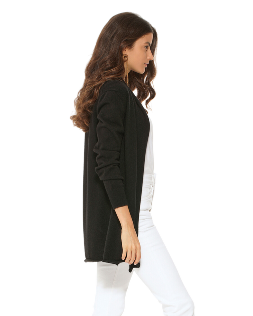 Monticelli Cashmere Long Open Front Cardigan White Large 3