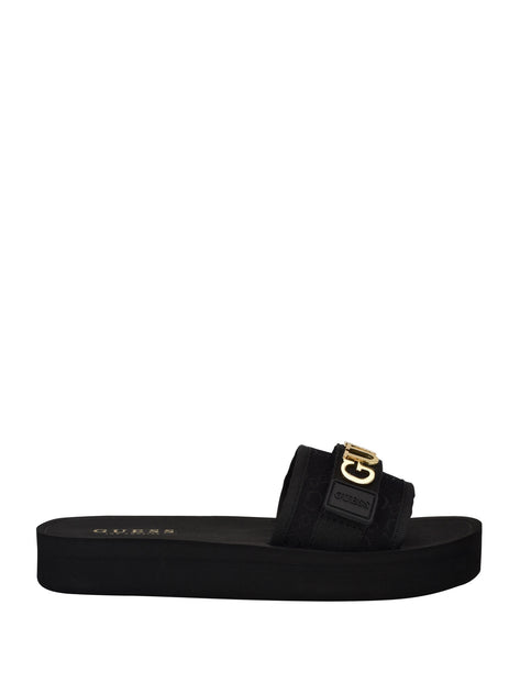 Guess Factory Peers Logo Slide Sandals Black US 10 4
