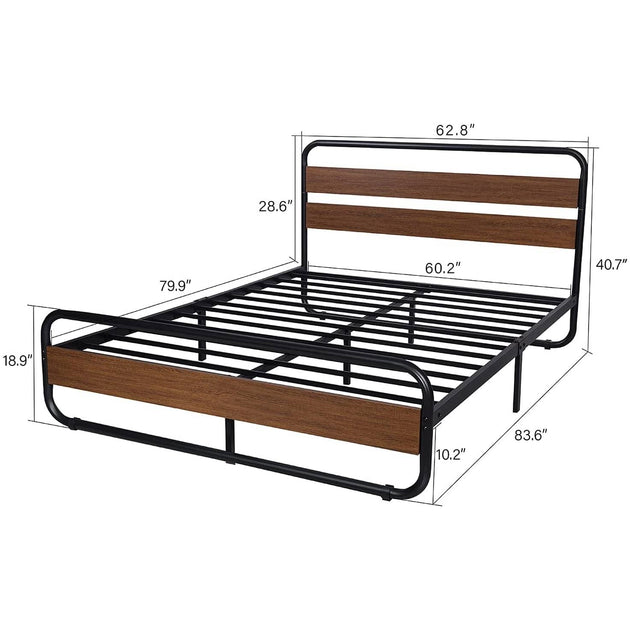Hivvago Queen Platform Bed Frame Black 4