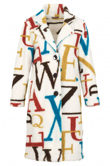 Dolcezza Sherpa Monogram Coat Multi Large 4