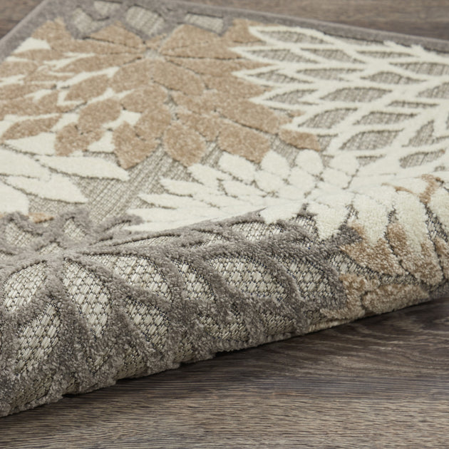 Hivvago Floral Area Rug Gray/Ivory 4x6 ft 4