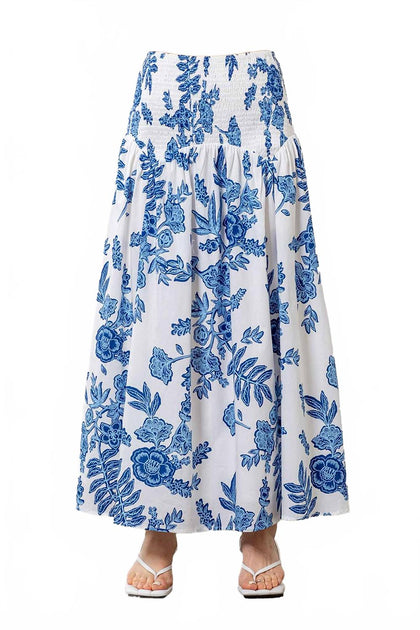 Moon River Midi Skirt Blue Multi Small 2