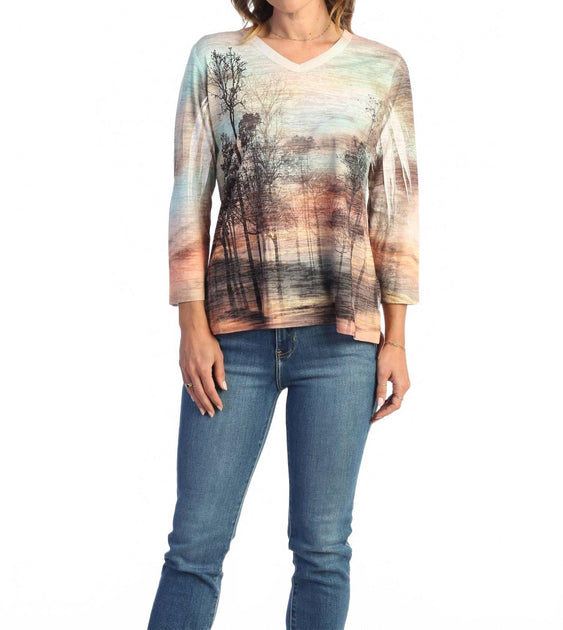 Jess & Jane Sunset Burnout High Low Top Multi Small 2