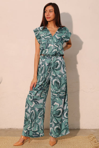 TRUEDAMES Chasing Petals Pants Teal Medium 3