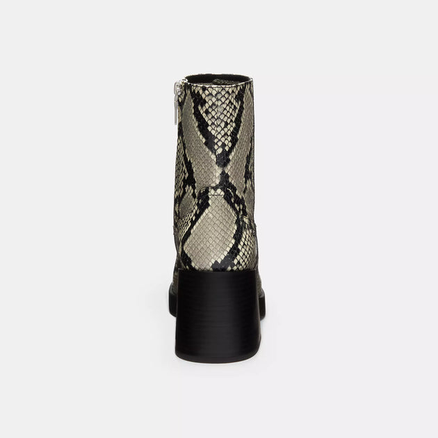 Coach Outlet Block Heel Boot Snake Print Grey US 8 4