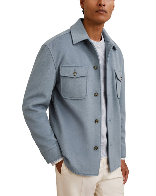 Reiss Liam Wolle-Mischgewebe Hemd Blau XLarge 2