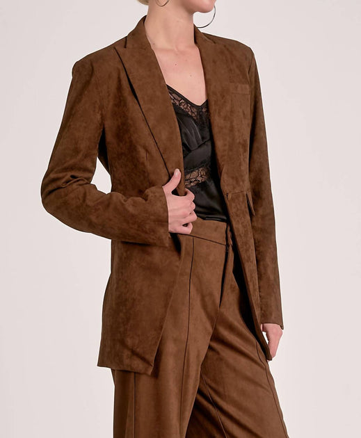Elan Suede Blazer Brown Large 4