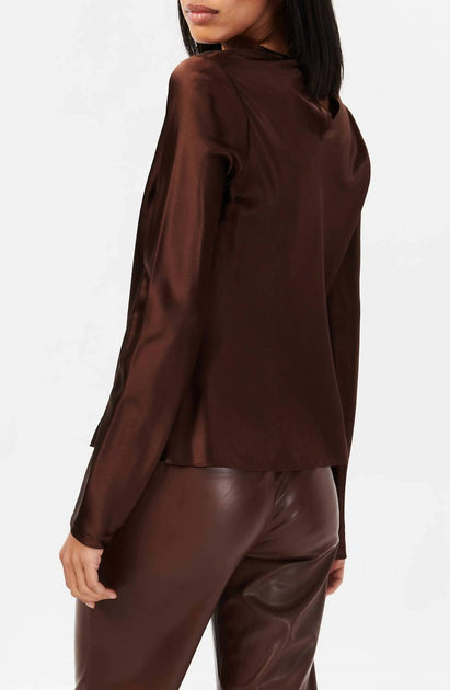 Cami NYC Shireen Crewneck Top Brown Small 3