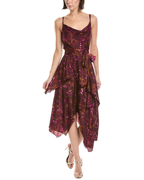 Robe Midi Marchesa Notte Sans Manches Handkerchief Rouge US 8 2