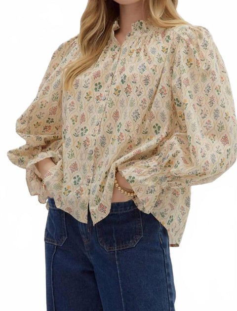 Entro Long Sleeve Top Beige Medium 2
