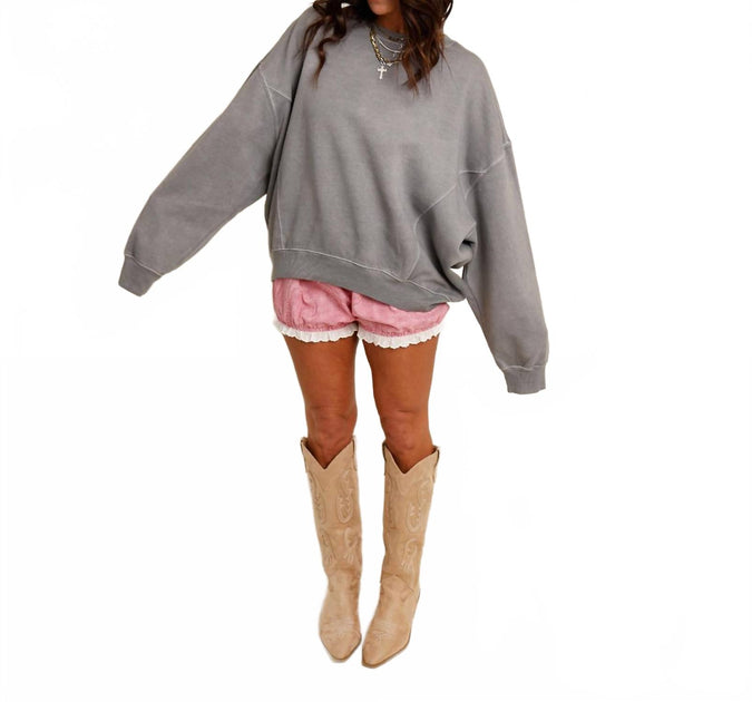 trend:notes Notte Crew Over Sweatshirt Grey Large 2