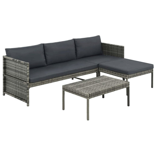 VidaXL 44480 3 Piece Garden Lounge Set Gray 2