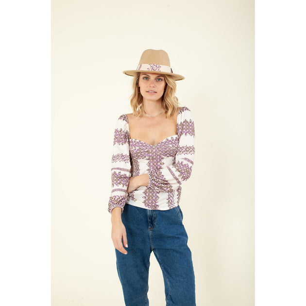 HALE BOB Francesca Jersey Top Beige Small 4