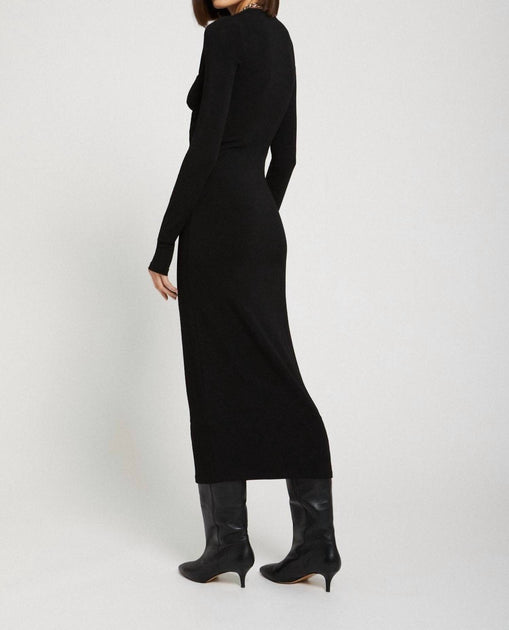 Ottod'ame Pure Stretch Viskose-Langes Kleid Schwarz S 3