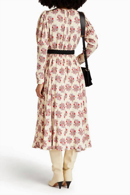 byTiMo Robe Mi-longue Jacquard Friponnée Beige XSmall 3