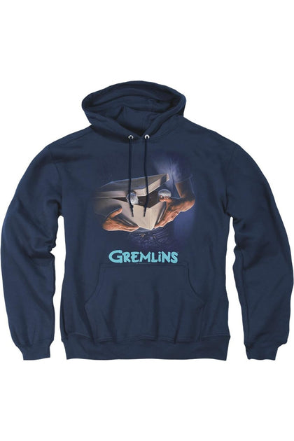 Gildan Gremlins Original Poster Hooded Sweatshirt Blue Large 2