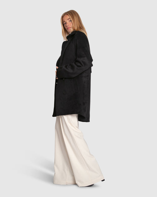 Belle & Bloom Wanna Be Loved Wool Blend Peacoat Black Large 4