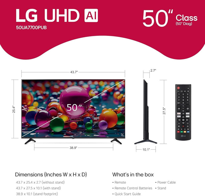 LG 50UA7700P Smart TV Schwarz 3