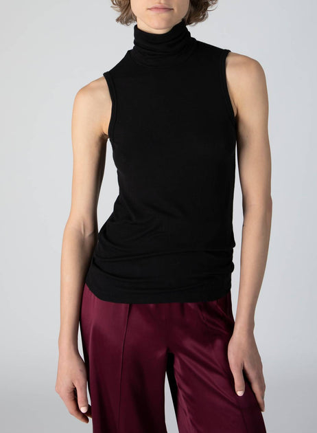 ATM Women's Modal Rib Sleeveless Top Black Large 2