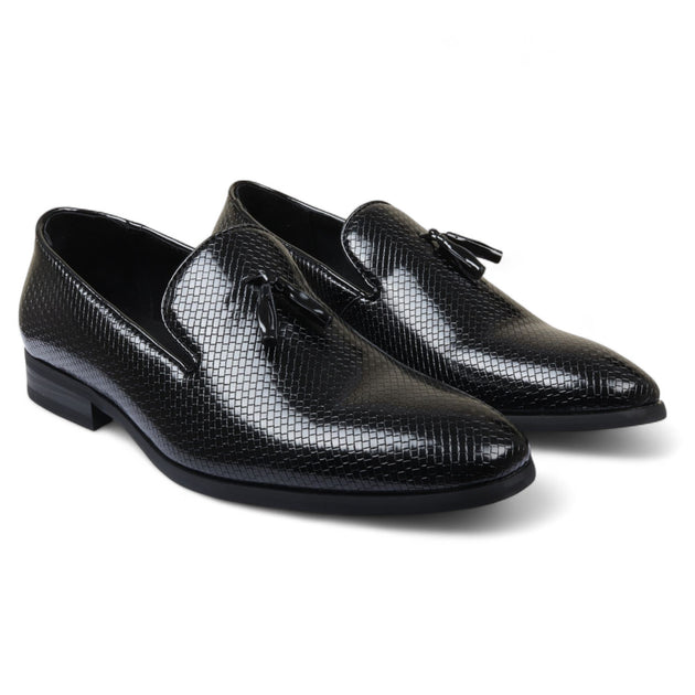 Infinity Men's Formal Tassel Loafers Black EU 44 3