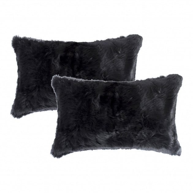 Hivvago Throw Pillow Set Black 12x20 4