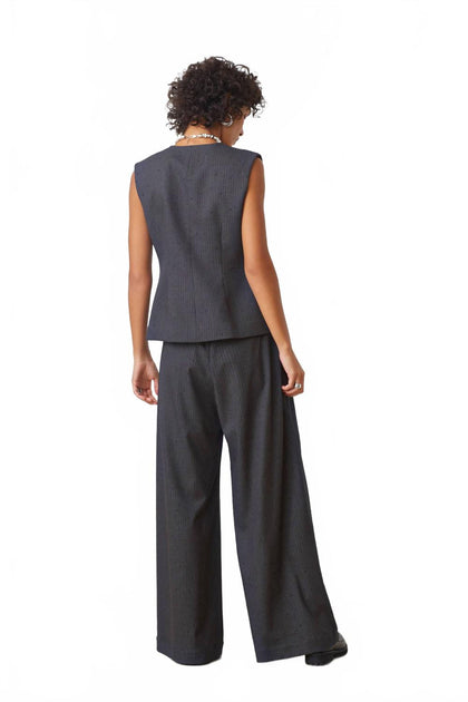 Suncoo Pinstripe Vest Grey XL 3