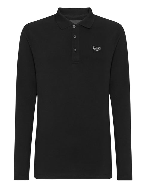 Philipp Plein Slim Fit Langarm Polo Weiß Small 2