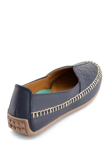 Andrea Women's Leather Loafers Navy US 10 3