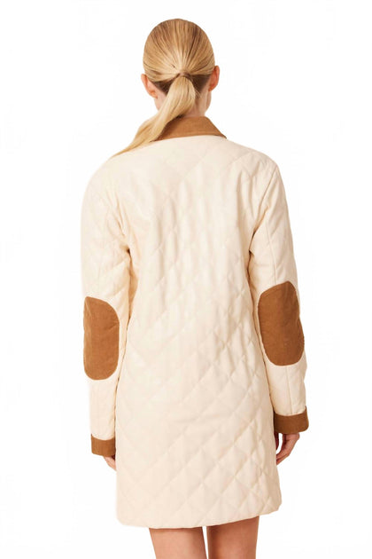 DOLCE CABO Blair Quilted Mini Jacket Beige XS 4