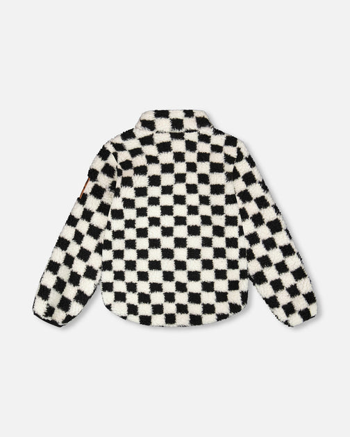 Deux par Deux Sherpa Jacket Black Checkerboard US 5T 4