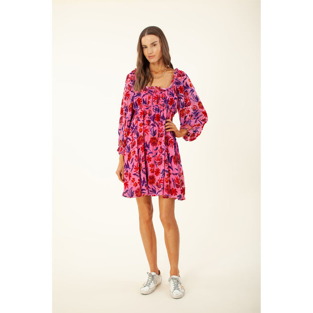 HALE BOB Narva Velvet Burnout Dress Blue XS 2