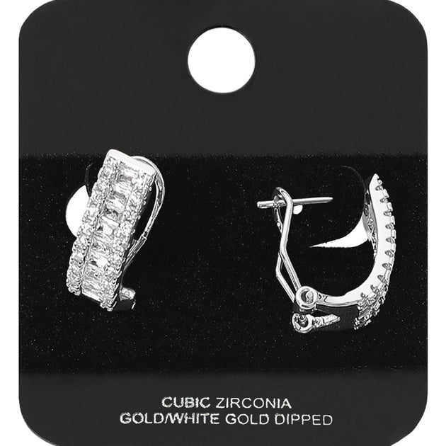 FASHNZFAB Mini Half Hoop Earrings Silver 2