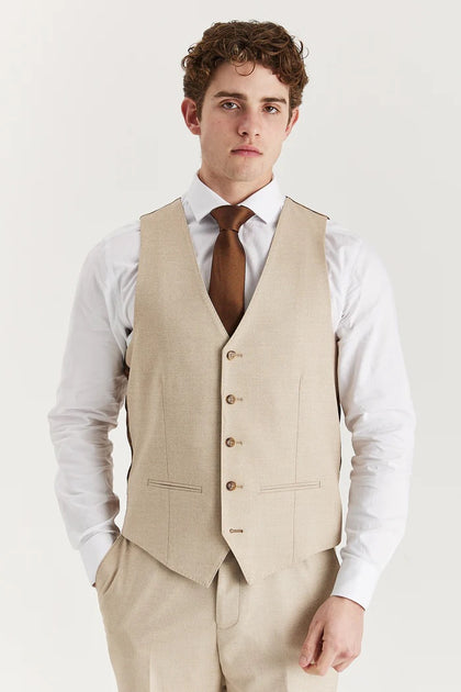 Infinity Men's 3 Piece Suit Beige 36 Regular 4