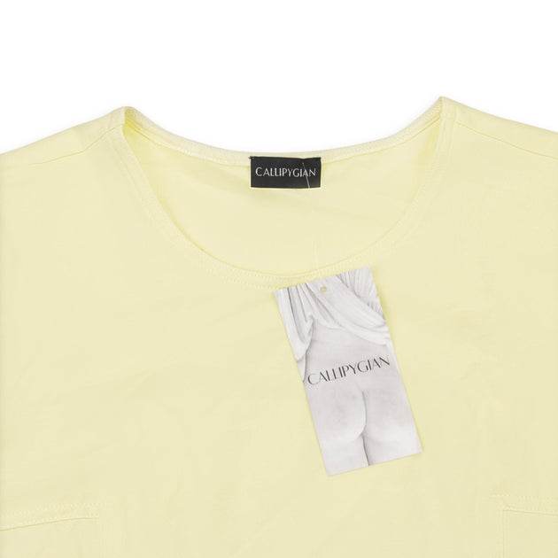Callipygian Contrast Stitch T-Shirt Yellow Large 4