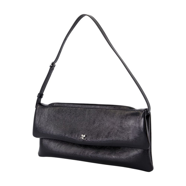 Courrèges Rectangular Leather Shoulder Pouch Black 3